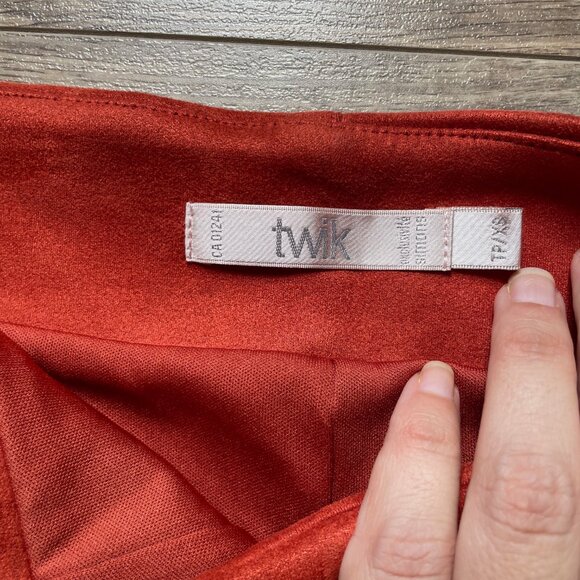 TWIK burnt orange faux-suede skirt, LINED, size XS, and Ladies....IT HAS POCKETS - Picture 4 of 5